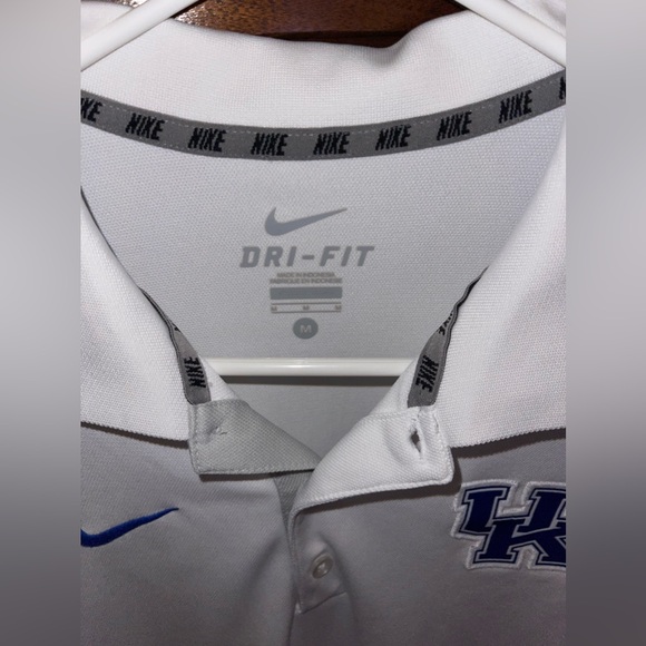 Nike Dri-Fit University of Kentucky Wildcats Polo Shirt - Size M - White/Gray - Picture 3 of 3